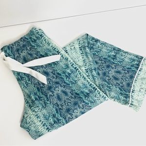 Victoria’s Secret turquoise snake print cuffed pajama pants.